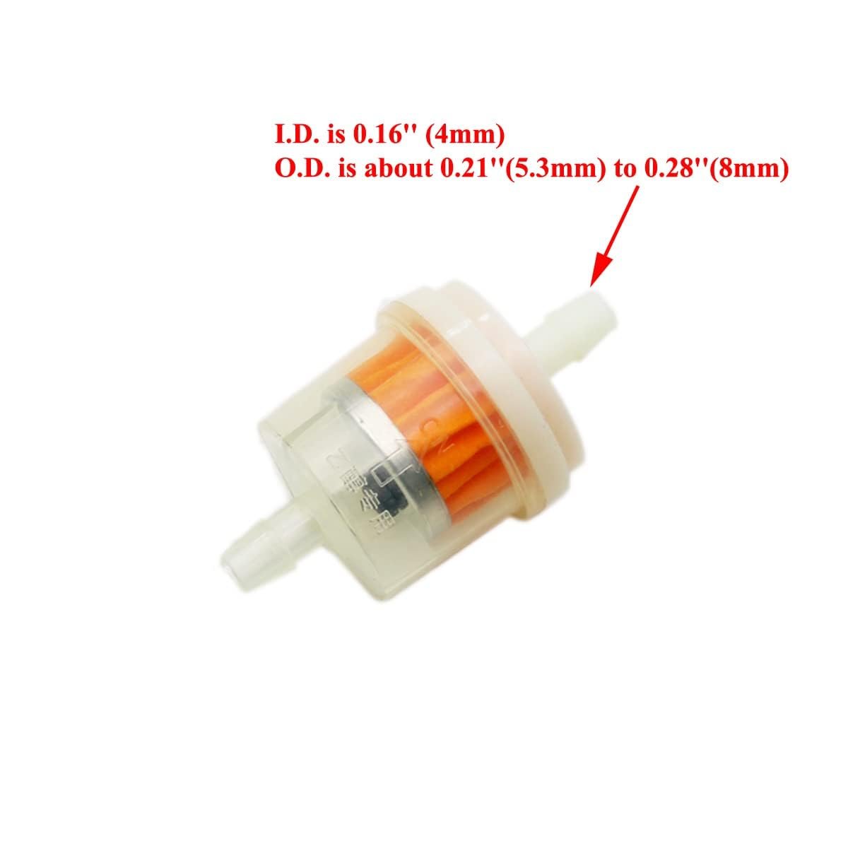 Gas Fuel Line Tube 5mm X 1m With Inline Filters And Spring Clips For Gy6 50cc 150cc Scooter Atv Motorcycle Orange