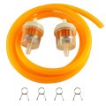 Gas Fuel Line Tube 5mm X 1m With Inline Filters And Spring Clips For Gy6 50cc 150cc Scooter Atv Motorcycle Orange
