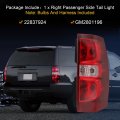 Carmocar Right Side Tail Light Rear Lamp Compatible With 2007-2013 Chevy Suburban 2500 2007-2014 1500 Excluding Hybrid 22837924
