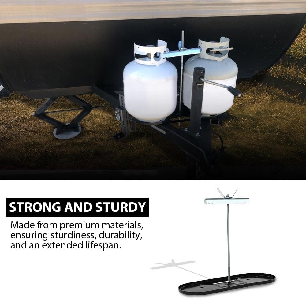 Rv Propane Tank Mounting Kit For 20lb 30lb Lps Camper Travel Trailer Rod Size Increased 2 Holder Dual Tank Black