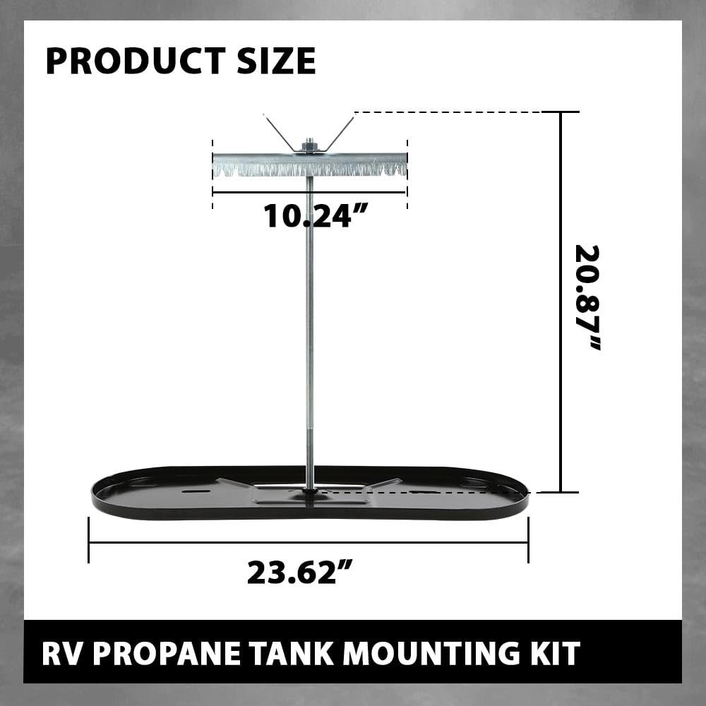 Rv Propane Tank Mounting Kit For 20lb 30lb Lps Camper Travel Trailer Rod Size Increased 2 Holder Dual Tank Black