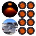 Ocpty 4led Side Marker Light 8pcs 2 5a Amber Round Trailer Lamp Stop Turn Tail W Rubber Grommet Fit For Boats Truck Pickups 12v