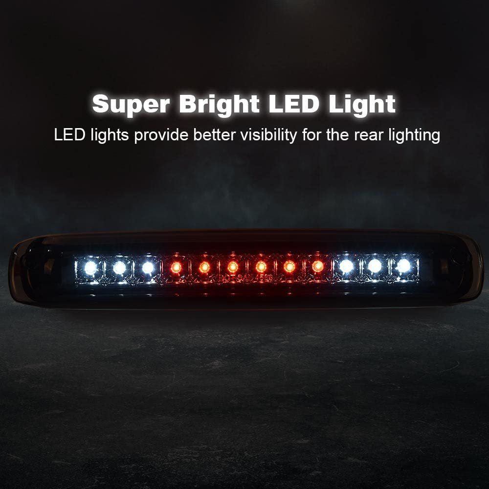 Led 3rd Brake Light For Chevy Silverado And Gmc Sierra 1999 To 2006 Fit 2007 Classic Smoky Lens Chrome Housing Tail Assembly