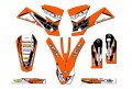 2003-2004 Sx 13 Fly Orange Senge Graphics Base Kit For Ktm 