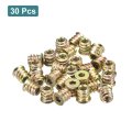 30pcs Threaded Inserts M4-0 7x10 Zinc Plated Carbon Steel Hex Socket Drive Screw-in Nut For Wood Working Tools And Accessories
