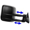 Right Side Black Manual Telescoping Folding Rear View Towing Mirrors Compatible With Silverado Sierra Gmt800 99-07