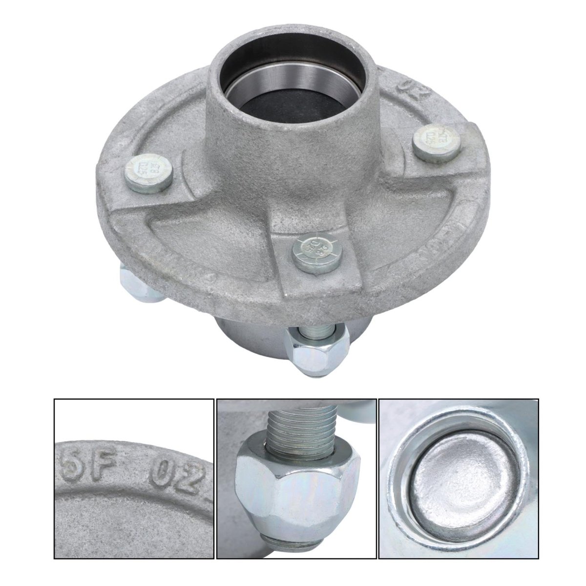 4 On In Galvanized Trailer Hub Bearing Kit For 2000lbs Capacity And 1 Spindle Includes Seals Dust Cap