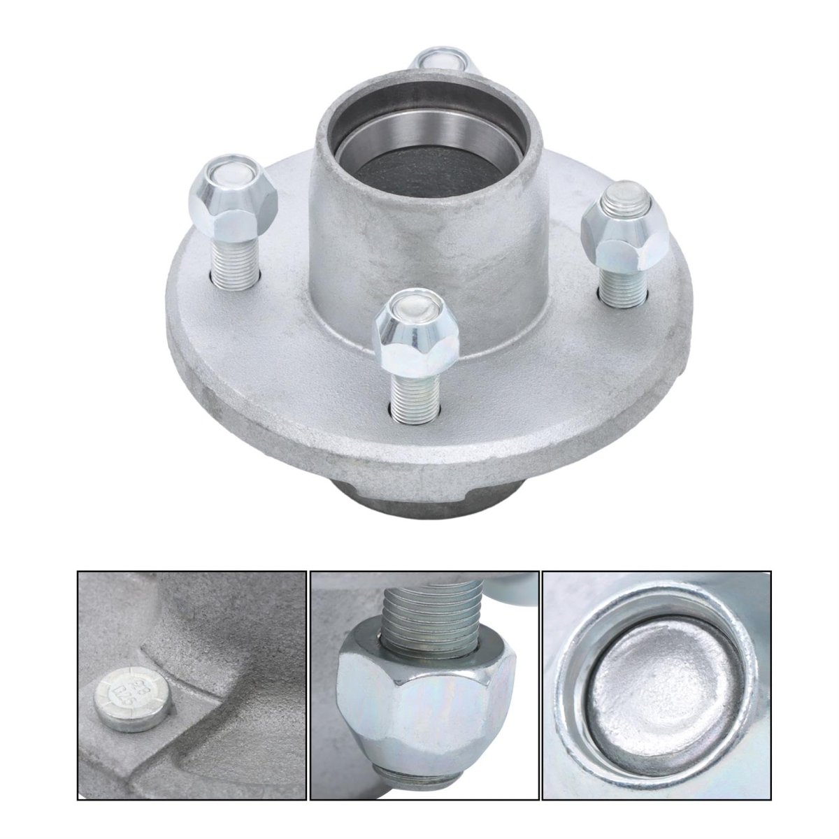 4 On In Galvanized Trailer Hub Bearing Kit For 2000lbs Capacity And 1 Spindle Includes Seals Dust Cap