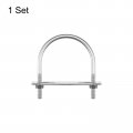 Uxcell Round U-bolts 89mm 3 5 Inner Width 116mm Length M8 304 Stainless Steel U Clamp Bolt With Nuts Washers And Plates For