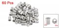 Uxcell 60 Pcs Car M8 Silver Tone Aluminum Alloy Thread Flat Head Rivet Nut Insert Nutserts