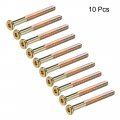 Uxcell M8x80mm Furniture Screw Hex Socket Machine Screws Zinc Plated Fasteners Bolts Half Thread Carbon Steel 10pcs