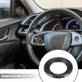 2pcs Car Loudspeaker Circle Trim Audio Speaker Decorative Ring Carbon Fiber Pattern For Honda Civic 10th Generation 2016-2021