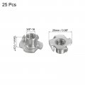 Uxcell 3 8 -16 T-nut 25pcs 304 Stainless Steel 4 Pronged Tee Nuts For Furniture Woodwork Cabinetry Threaded Insertion