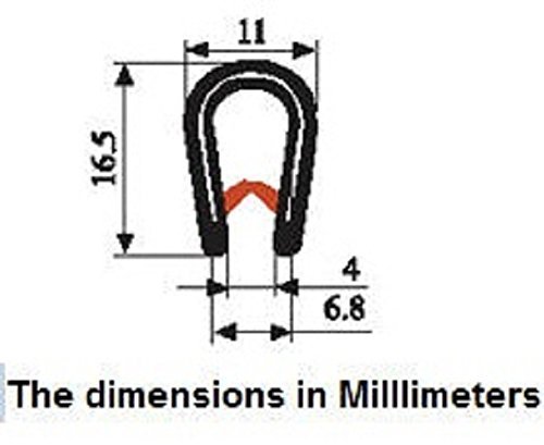 Edge Trim Blacka Large Fits 1 4 Inch Length 5 Feet 55 Meter