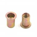 Uxcell 50pcs M6 Zinc Plated Carbon Steel Car Rivet Nut Flat Head Threaded Insert
