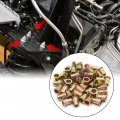 Uxcell 50pcs M6 Zinc Plated Carbon Steel Car Rivet Nut Flat Head Threaded Insert