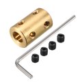 7mm To Bore Rigid Coupling 22mm Length 14mm Diameter Motor Shaft Coupler Connector Copper 
