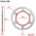 Caltric Drive Chain And Sprockets Kit Compatible With Yamaha Yz250f 2001 2002 2003 2004
