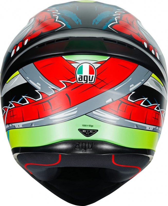 Agv K1 Full Face Motorcycle Helmet Dundee Matte Lime Red Small