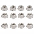 Uxcell 12pcs M8 X 1mm Pitch Metric Fine Thread 304 Stainless Steel Hex Flange Nut