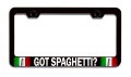 Got Spaghetti Italian Italy Black Metal License Plate Frame Tag Holder Heavy Duty Stainless Steel Universal Fit For Us And 