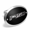 Ipick Image Made For Ford F-150 2009-2014 3d Logo On Black Oval Billet Aluminum 2 Inch Tow Hitch Cover