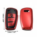 Car Key Fob Cover 3 Button Remote Case With Keychain Red For Audi A1 A3 Q3 Q7 R8 A6l Rs6 Tt
