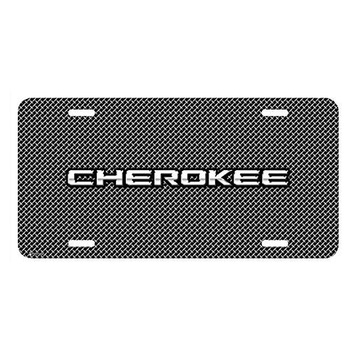 Jeep Cherokee On Front Mesh Grill Graphic Special Aluminum Metal License Plate Official Licensed