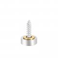 Uxcell Mirror Screws Decorative Caps Cover Nails Brushed Stainless Steel 14mm 12pcs For Mirrors Tea Tables Wardrobes