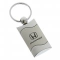 Au-tomotive Gold Spun Brushed Metal Key Chain For Honda Passport Silver