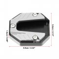 X Autohaux Universal Motorcycle Kickstand Pad Cnc Side Stand Foot Extension Support Plate Silver Tone