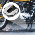 X Autohaux Universal Motorcycle Kickstand Pad Cnc Side Stand Foot Extension Support Plate Silver Tone