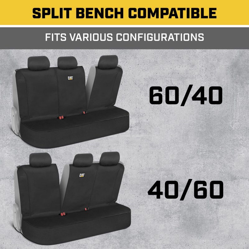 Flexfit Black Rear Seat Cover For Cars Suvs And Mid Size Pickup Trucks Durable 60 40 Split Bench Protector Interior Auto