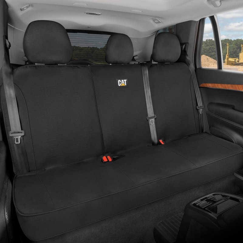 Flexfit Black Rear Seat Cover For Cars Suvs And Mid Size Pickup Trucks Durable 60 40 Split Bench Protector Interior Auto