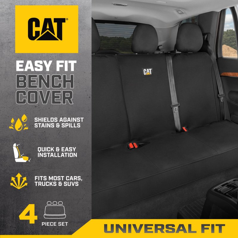 Flexfit Black Rear Seat Cover For Cars Suvs And Mid Size Pickup Trucks Durable 60 40 Split Bench Protector Interior Auto