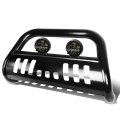 Compatible With Fj Cruiser 3 Inches Black Bull Bar 6 Housing Smoked Lens Fog Lights