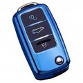 Soft Tpu Key Fob Cover For Vw Jetta Golf Polo Mk6 Passat Tiguan Beetle Blue Full Protection Silicone Case Volkswagen Skoda Seat 