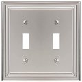Amerelle Continental Double Toggle Cast Metal Wallplate In Satin Nickel 