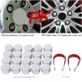 Keenso 20pcs 17mm Wheel Lug Nut Bolt Hub Screw Silver Cover Tyre Protective Cap Decor Centercovers Caps With Removal Tools