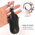 Cisui For Porsche Leather Key Fob Cover Withchain Key Shell 2020-2021 Panamera Cayenne-black