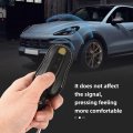 Cisui For Porsche Leather Key Fob Cover Withchain Key Shell 2020-2021 Panamera Cayenne-black