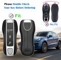 Cisui For Porsche Leather Key Fob Cover Withchain Key Shell 2020-2021 Panamera Cayenne-black