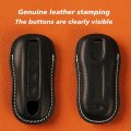 Cisui For Porsche Leather Key Fob Cover Withchain Key Shell 2020-2021 Panamera Cayenne-black