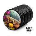 Horned Lizard And Flowers Valve Stem Caps For Tire Rim Wheel Aluminum Black