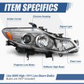 Factory Style Projector Headlight Assembly Compatible With Nissan Murano 2009-2014 Passenger Right Side Black Housing Amber