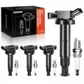 A-premium Set Of 4 Ignition Coil Pack And Iridium Spark Plugs Compatible With Toyota Camry Corolla Highlander Matrix Rav4