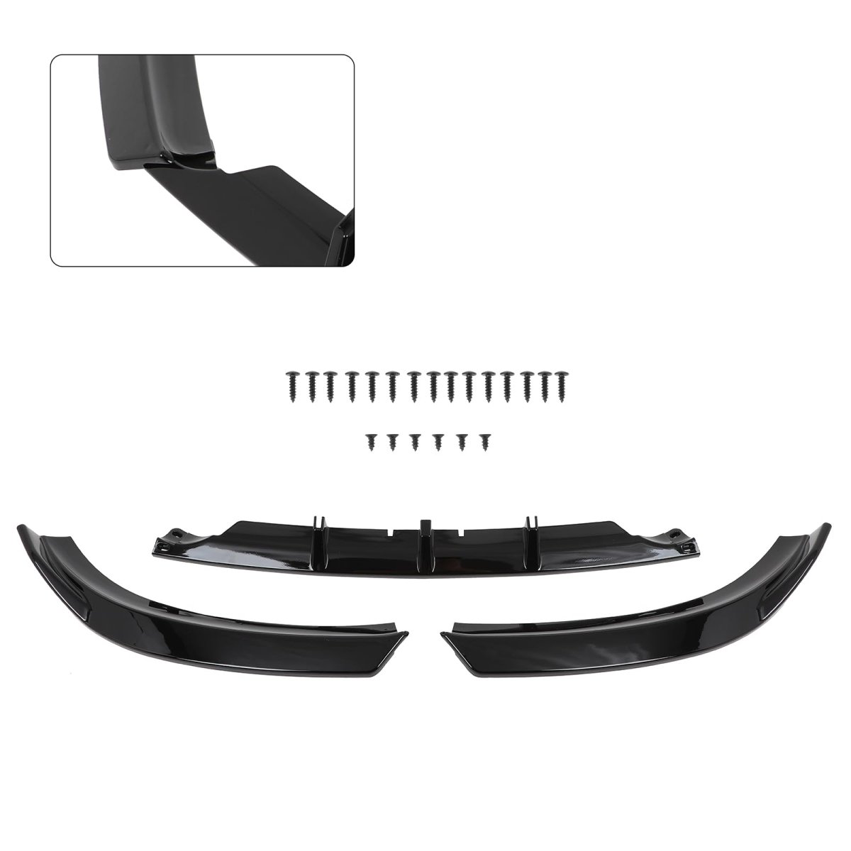 3pcs Front Bumper Lip Spoiler For Audi A4 B8 S Line 2009 To 2012 Glossy Black Pp Body Kit