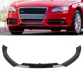 3pcs Front Bumper Lip Spoiler For Audi A4 B8 S Line 2009 To 2012 Glossy Black Pp Body Kit