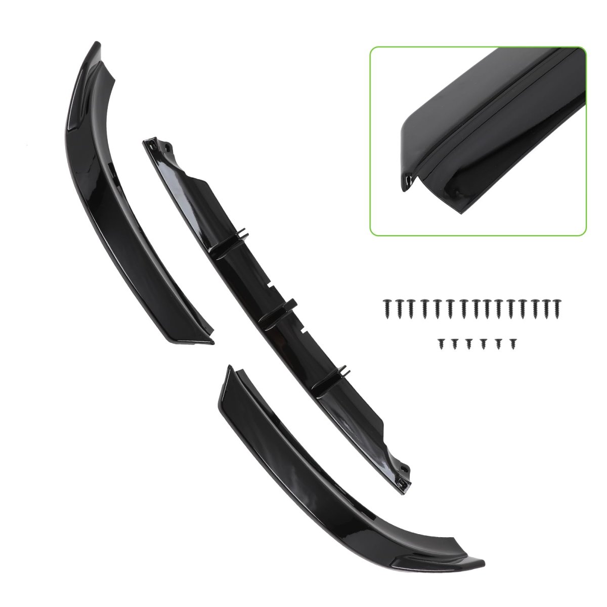3pcs Front Bumper Lip Spoiler For Audi A4 B8 S Line 2009 To 2012 Glossy Black Pp Body Kit