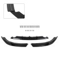 3pcs Front Bumper Lip Spoiler For Audi A4 B8 S Line 2009 To 2012 Glossy Black Pp Body Kit